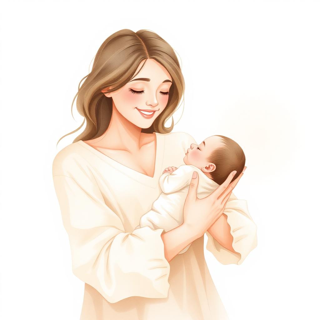 Mamá sosteniendo a su bebé recién nacido